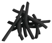 Finger-shaped thin charcoal cylindrical sticks