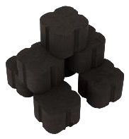 Instant ignition fruitwood charcoal cubes